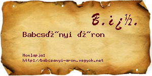 Babcsányi Áron névjegykártya